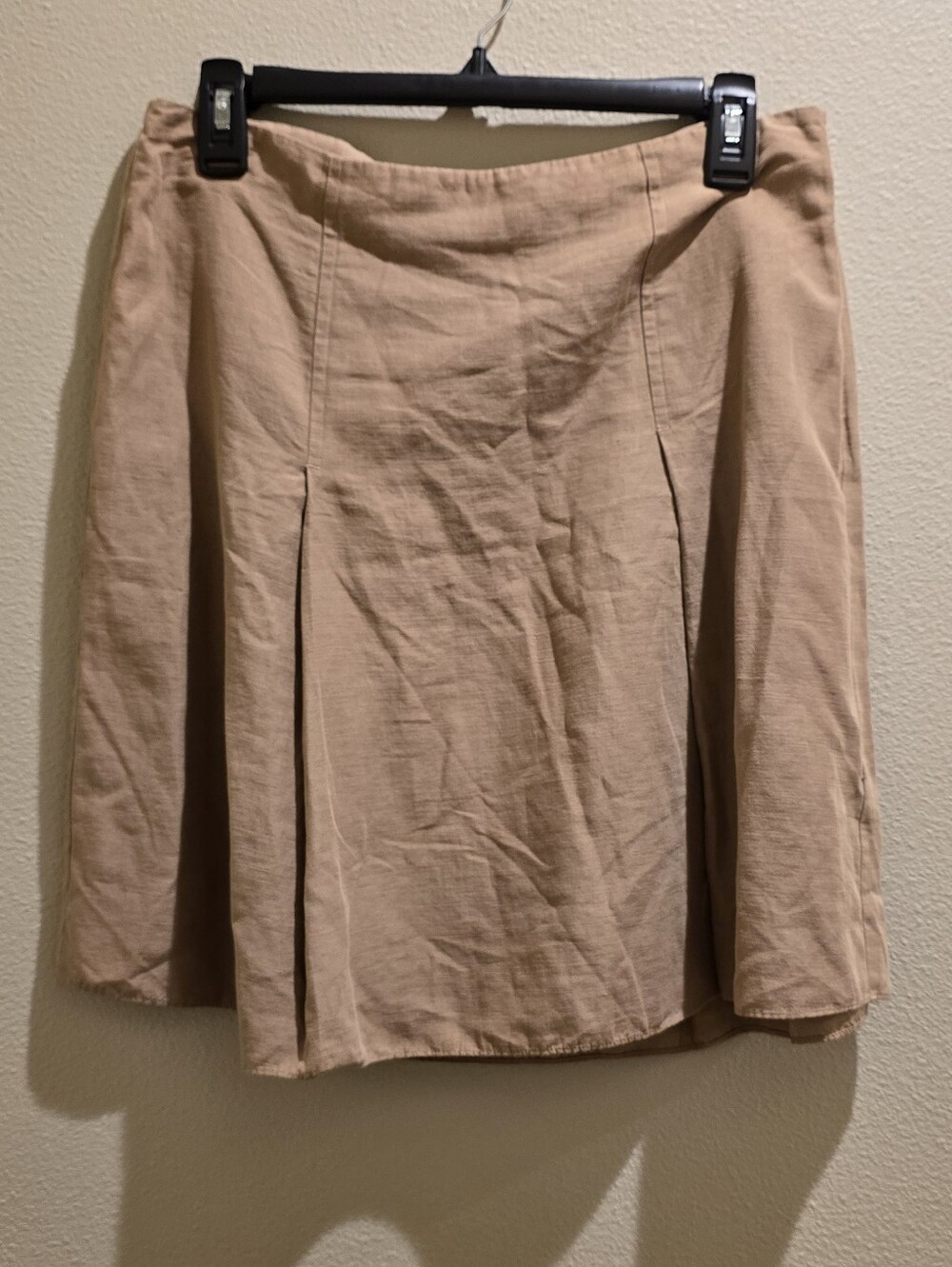 Vince Cotton Blend Pleated Flare Mini Skirt Camel Tan NWOT Size 6 - Picture 5 of 9